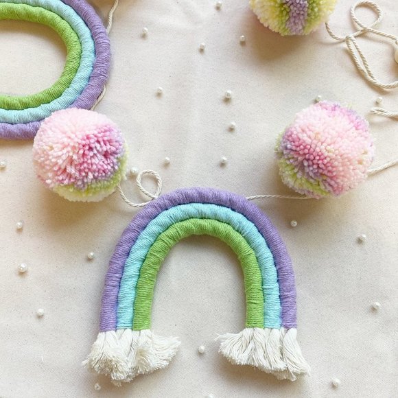 Pastel Spring Garland, Summer Garland, Easter Wall Decor, Boho Baby Shower Decor - Picture 5 of 10